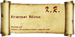 Kracsun Rózsa névjegykártya
