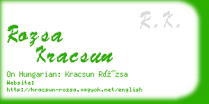 rozsa kracsun business card
